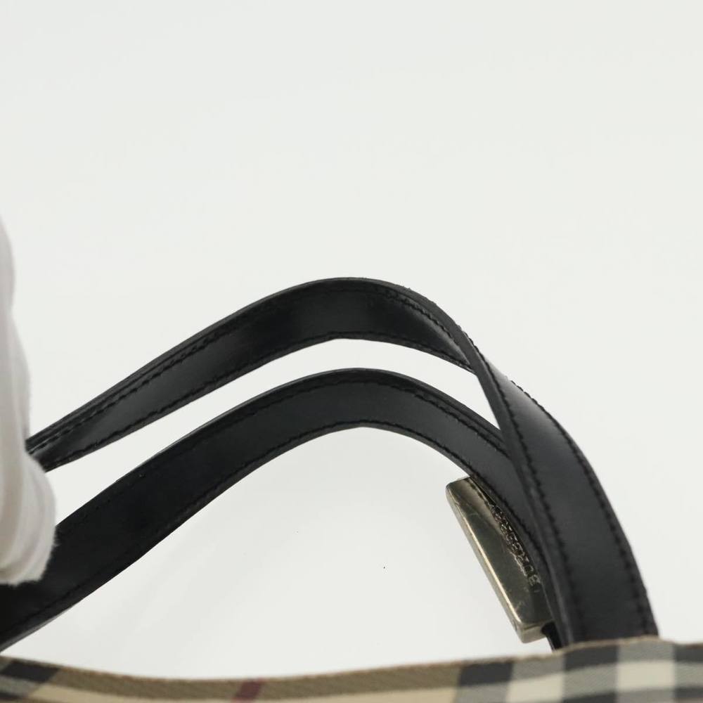 BURBERRY Nova Check Hand Bag PVC Beige Auth 102372 - Picture 8 of 16